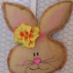 Girl Burlap Easter Spring Bunny Door..