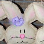 Natural Burlap Girl Easter Spring Bunny Door..